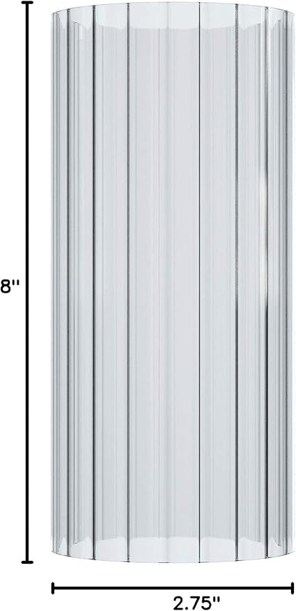 Sunwo Glass Shade Straight Cylinder Glass Lamp Shade Replacement with Multiple Effects (Stripe Straight Cylinder)