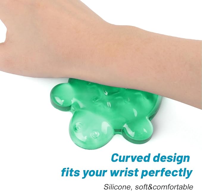 Lucocia Silicone Gel Mouse Wrist Rest,Cute Turtle Shape Ergonomic Elbow Mouse Rest Wrist Pad,Comfort Support for Typing and Gaming-Green