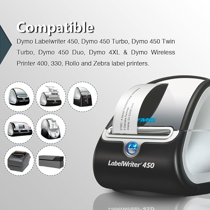 BETCKEY - Compatible DYMO 30256 (2-5/16" x 4") Shipping Labels, Perforated, Compatible with DYMO Labelwriter 450, 4XL, Rollo & Zebra Desktop Printers [16 Rolls/4800 Labels]