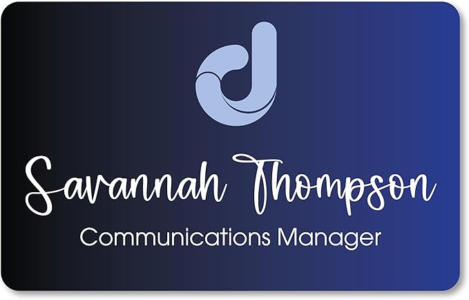 Custom Name Tag Full Color with Logo | Magnetic Back Name Badges for Business | Metal Name Tags ID Badge for Employees | Personalized Name Tags | Magnetic Name Tags Personalized (3.375 x 2.125 Inches)