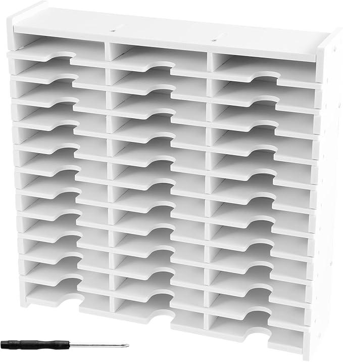 Abizarch 36 Slots Ink Pad Printing Storage Box, Large Capacity Ink Pad Holder for Stamp Up or Ranger Ink Pads Painting Tray Rack for Crafts Supply
