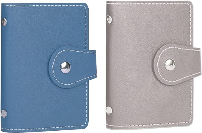 PRIVILLA 2 Pcs Credit Card Holder and business card holder，Sd Card Holder Each Has 26 Card Organizers, 2024 New Credit Card Holders book for Men and Women.