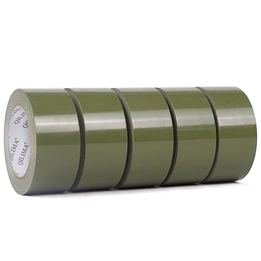 QILIMA 5-Pack Olive Green Duct Tape, Professional Grade Duct Tape for Photographers, Industrial, Professional Use, 2 Inch X 30 Yards