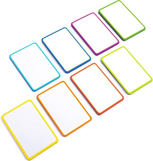 Availey 40 Pieces (3 x 2) - Colored Border Magnetic Dry Erase Labels - Reusable Strips for Classroom Home Office Garage - Refrigerator Blank Writable Erasable Cards - Name Tags Students Locker Shelf