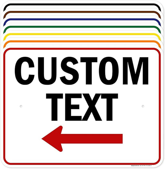 Custom Arrow,Custom Directional Sign, Left Arrow,18x24 Inches, Rust Free .063 Aluminum, Fade Resistant, Made in USA by My Sign Center