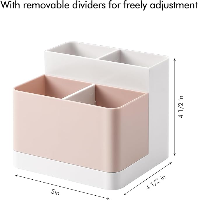 Poeland Desktop Storage Organizer Pencil Card Holder Box Container for Desk, Office Supplies, Vanity Table