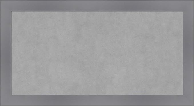Amanti Art Grey Framed Magnetic Board 14x26 Small Vision Board for use with Magnets, 100% Metal Sheet to Display Items as Office Decor or for Home Organization in mudroom, Kitchen or Kids Room