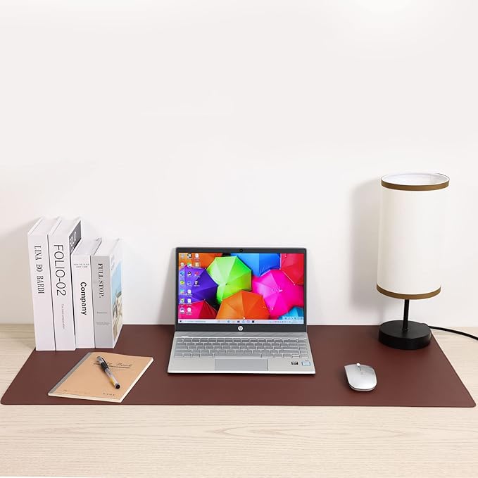 Wolaile Desk Pad 36x17 inches,PU Leather Desk Blotter,Non-Slip Base Waterproof Surface Office Desk Mat Protector,Old Desktop Cover Decor,Large Mouse Pad,Black