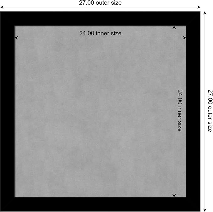 Amanti Art Black Framed Magnetic Board 27x27 Medium Vision Board for use with Magnets, 100% Metal Sheet to Display Items as Office Decor or for Home Organization in mudroom, Kitchen or Kids Room