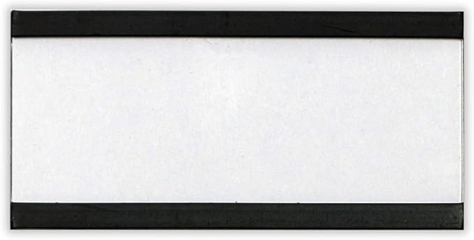 SmartSign Magnetic 'C' Channel Card Holders for Metal Racks and Shelves | 1" x 2" Pack of 25