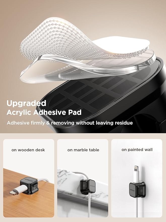 12 Pack Magnetic Cable Management Clips, Phone Electric Charging Cord Holder, Desktop Cord Organizer, Adhesive Cable Organizer Keeper for Home Kitchen Office Desk Outdoor Wall Car Bedroom Nightstand