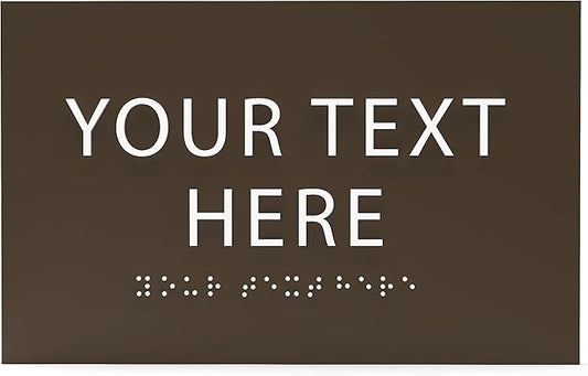 ADA CENTRAL SIGNS - 6" X4" Personalized Custom Sign- Tactile Graphics Grade 2 Braille Text | ADA Compliant Wall Mount Plastic Signs For Schools, Offices, Businesses, Apartments & Restaurants