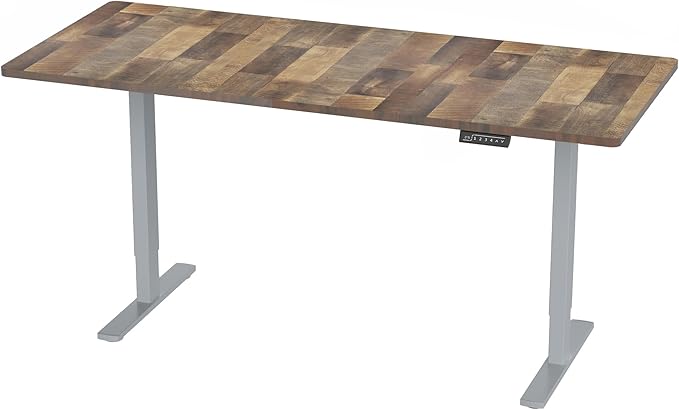 VIVO Electric 71 x 30 in Standing Desk, Memory Height Adjustment, 1B Series, Holds 220 lbs, Reclaimed Wood Top Gray Frame, DESK-KIT-1G7P
