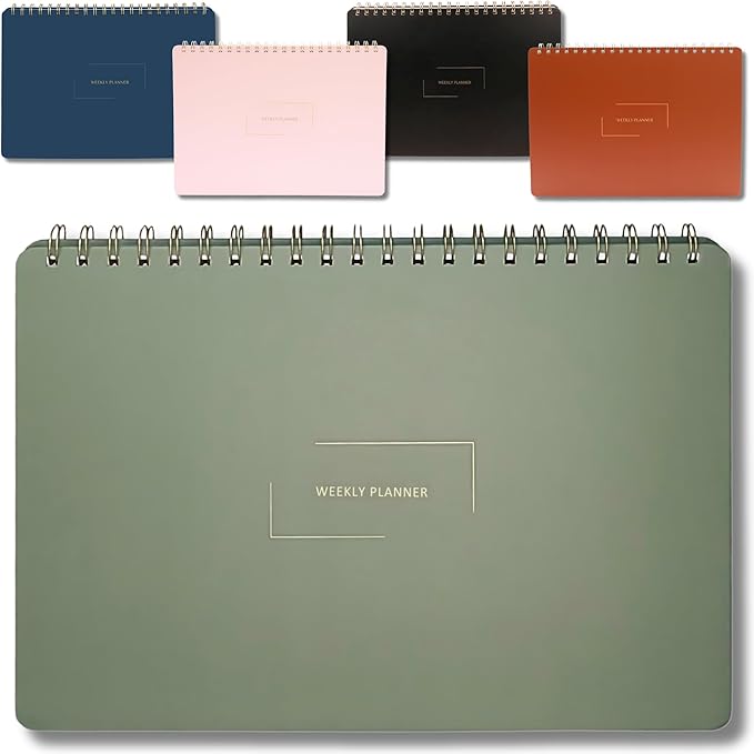 Merely Home Undated Weekly Planner | 8.25” x 11.75” Work To-Do Notebook | ADHD Academic Organizer | Multi-Layout | Men and Women Planner | College Supplies | Evergreen | Landscape Layout