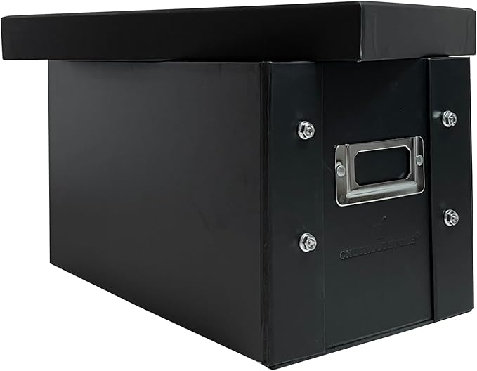 CheckOutStore Black Stamp & Die Craft Scrapbook Storage Pocket Box - 10 x 6 x 6 (Pack of 2)