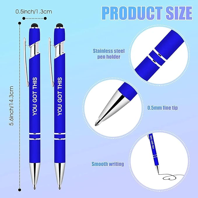 Greengines 50 Pcs Inspirational Pens - Motivational Ballpoint Pens Bulk with quotes Stylus Tip Gifts for School Coworkers Office Supplies Black Ink