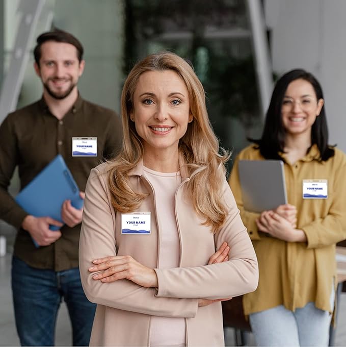 On It! 100-Pack Magnetic Name Badge Holders – 4"x3" (W x H) Clear Tags for Events & Conferences No-Damage Magnets | PVC-Free | Fits 5392 Inserts | Reusable for Trade Shows & Meetings