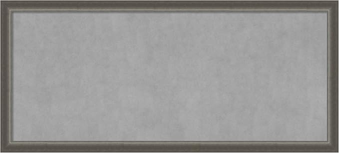 Amanti Art Silver Framed Magnetic Board 23x51 Oversize Vision Board for use with Magnets, 100% Metal Sheet to Display Items as Office Decor or for Home Organization in mudroom, Kitchen or Kids Room