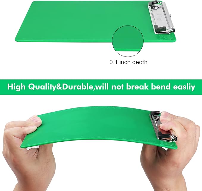 2 PCS Green Plastic Clipboard with Pen Holder,Nursing Clipboard Standard Letter A4 Size,Thickened Clip Boards 8.5x11,Hanging Clipboards for Women Kids Students School Office Home