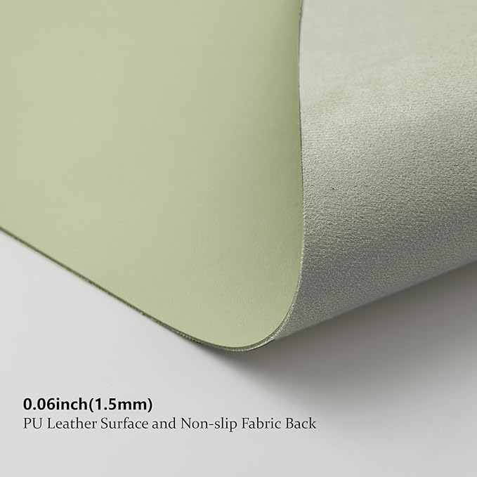 Large Desk Mat - 47.2"x 17" Non-Slip PU Desk Pad for Office and Home - Ideal for Large Mouse Pad and Desk Mats on Top of Desks(Light Green)