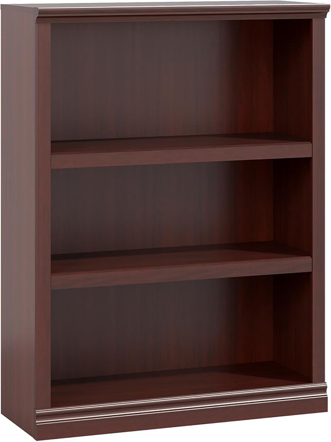 Bevfint 43 in Tall Bookcase, 3-Tier Bookshelf Open Storage, 33 inch Wide Floor Standing Indoor Furniture, Book Cases for Home School Library Office Bedroom Kids, Mahogany 3 Tiers