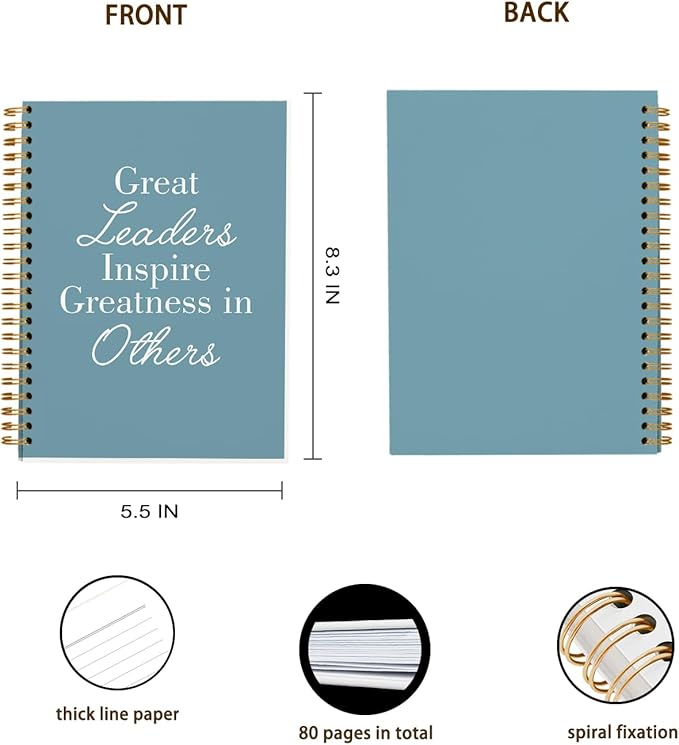 OXW Blue Meeting Notebooks for Work, Leadership Gifts Office Work Notebook Journal for Writing Note Taking, Thank You Gifts for Women Men Leader Boss Mentor Principal Manager, 5.5"x8.3"