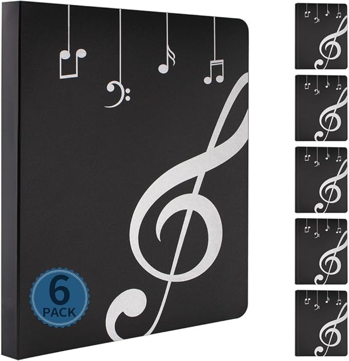 Music Folder Sheet Music Folders Binder 6 Pack Music Choral Storage Holder Band Folder (6)