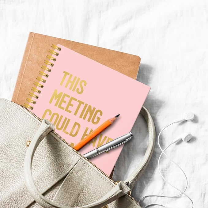 XQLZY This Meeting Could Have Been A Fist Fight Pink Gold Spiral Notebook, Funny Corporate Humor Notepad, Office Sarcastic Humor Gifts for Men Women Coworker BFF Friend, Coworker Christmas Gifts