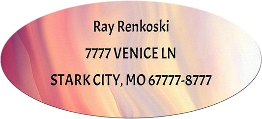 Made in USA Custom Return Address Stickers Labels Customized Mailing Label for Envelopes, Personalized Self Adhesive Flat Sheet Oval Labels