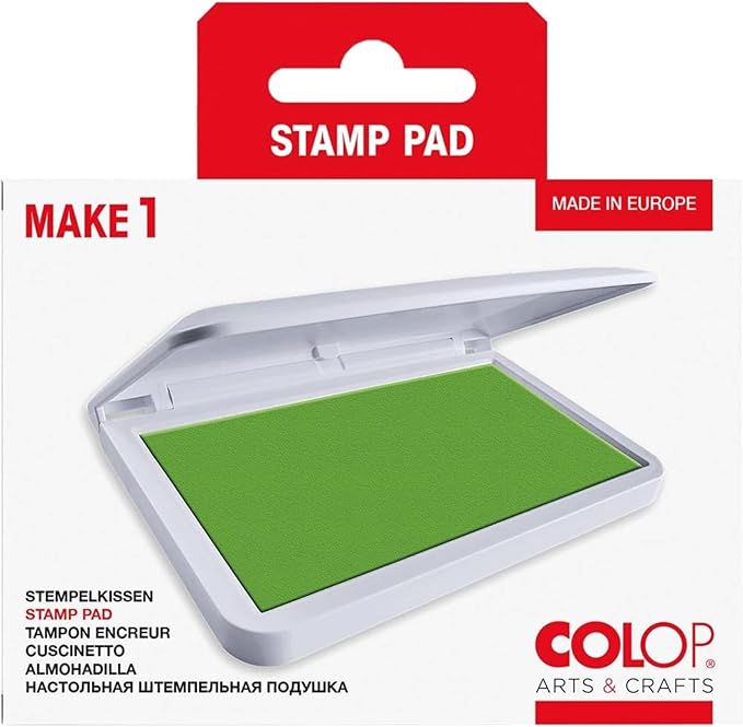 COLOP Make Series, Ink Stamp Pads, with Non-Toxic Premium Ink, Water-Based Acid-Free (Smooth Green, Make 1-1-15/16" x 3-1/2")