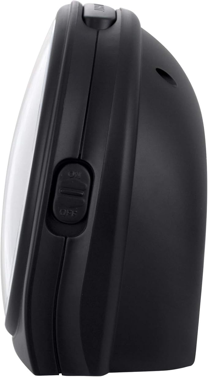Tinload 5.5" Large Analog Alarm Clock Silent Non Ticking, Gentle Wake, Beep Sounds, Increasing Volume, Battery Operated Snooze and Manual Light, Easy Set, Black (Best for Elder)