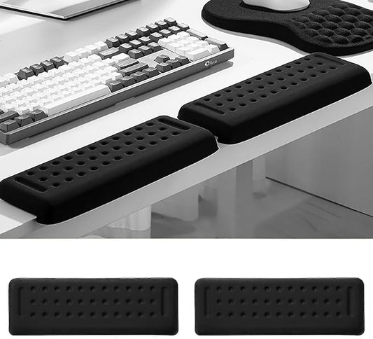 Pack of 2 L-Shaped Wrist Rest Keyboard, Memory Foam Arm Rest Desk, Ergonomic Wrist Rest for Palm, Wrist & Forearm, Office & Home(Black)
