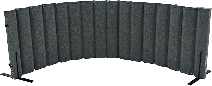 Versare VersiPanel Acoustical Partition Wall - Sound Panel Classroom Office Room Divider, Flexible Arrangement, Easy Roll-up Storage (Grey, 8' Wide x 30" Tall)