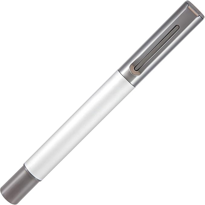 Monteverde USA Ritma Fountain Pen in Silver – Broad Nib, Bold JoWo Stainless Steel, Refillable Ink Cartridge/Converter – Ideal for Executives & Artists
