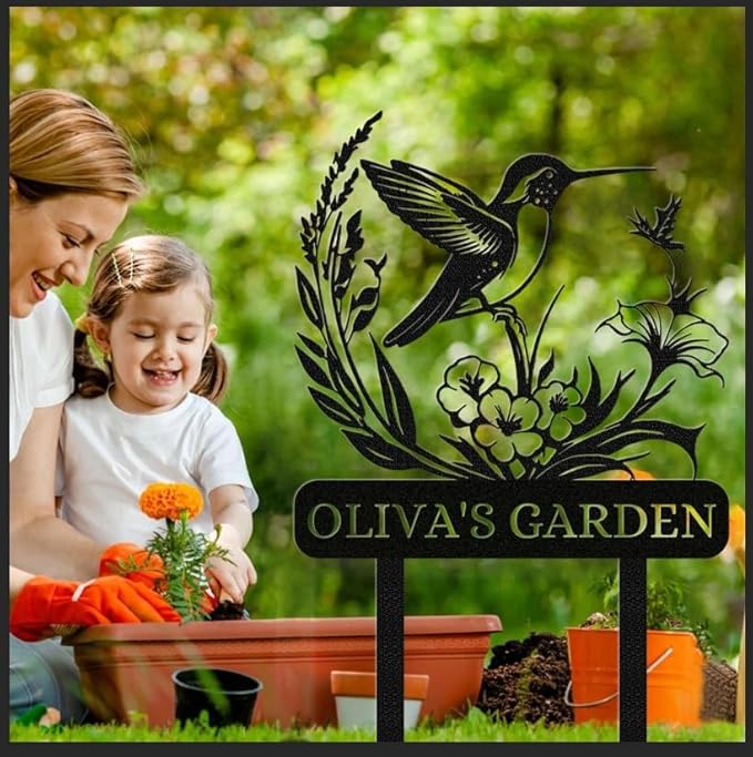 Personalized Garden Signs | Custom Bird Garden Stake Metal Sign | Metal Signs Customized | Garden Signs Decorative Outdoor | Garden Art Gifts | Customized Metal Yard Sign Stakes