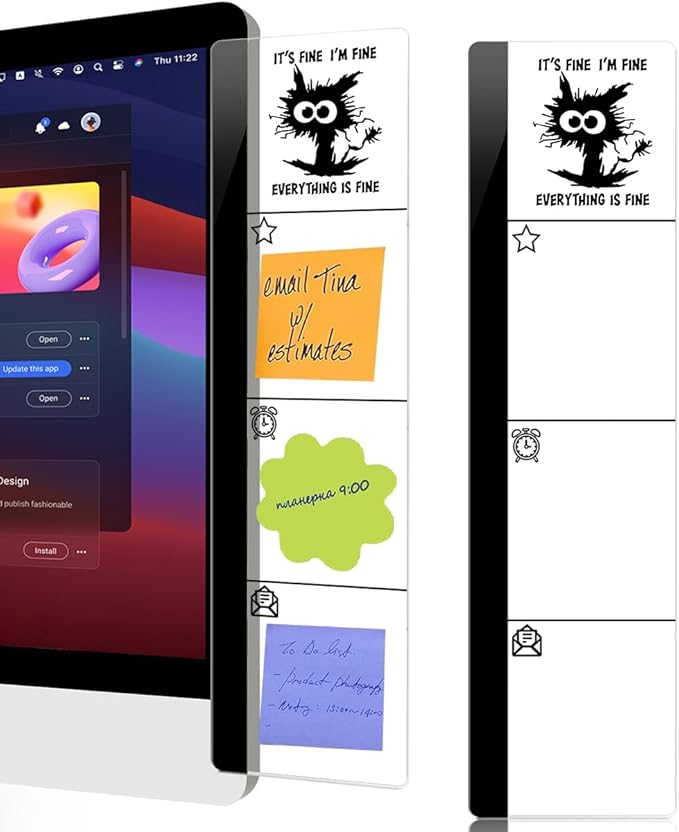Computer Monitor Memo Board It's Fine I'm Fine Everything is Fine Logo Monitor Message Board Sticky Notes Office Desk Accessories for Send Family Members Office Friends and Colleagues Gifts