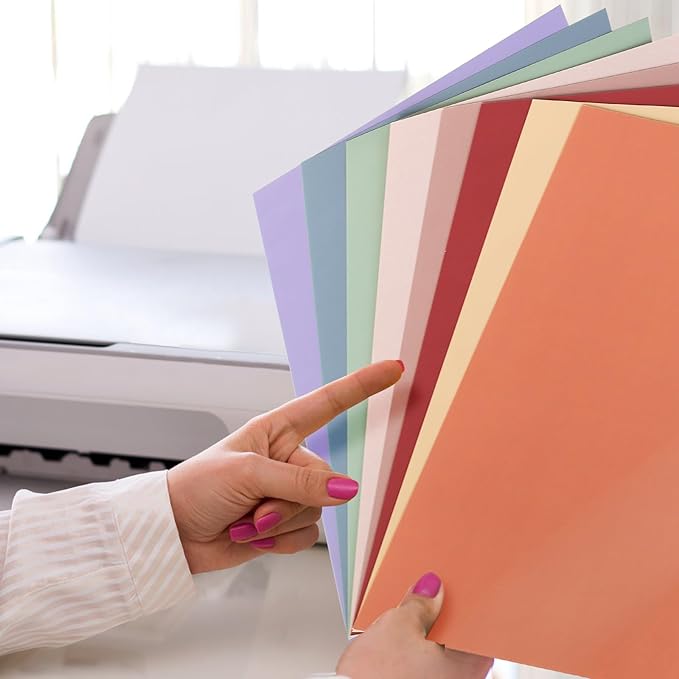 MAXECHO 8.5"×11" Colored Cardstock 32 Sheets, 250gsm/92lb Double-Sided Heavyweight Assorted Color Card Stock for Printer, Cricut, DIY Crafts, Card Making, Die Cutting, Scrapbooking, Construction Paper