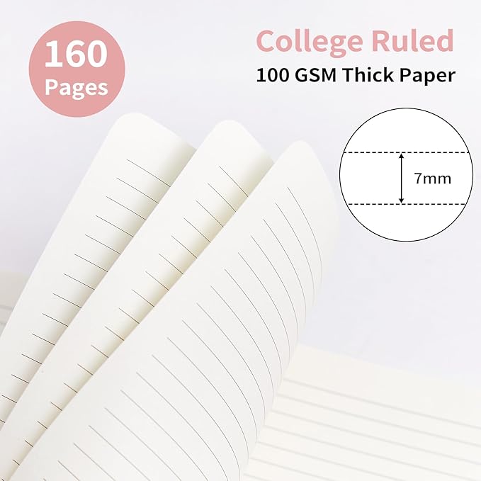 Spiral Notebook-5.75" x 8.125" College Ruled Journal with Inner Pockets and 160 Pages,PU Leather Cover Business Journal, Twin-Wire Binding Notebook Perfect for Office & Home School Supplies Wine Red