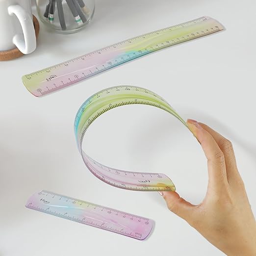 4 Pcs Flexible Ruler, Cute Bendable Flexible for Kids 15 30 Cm
