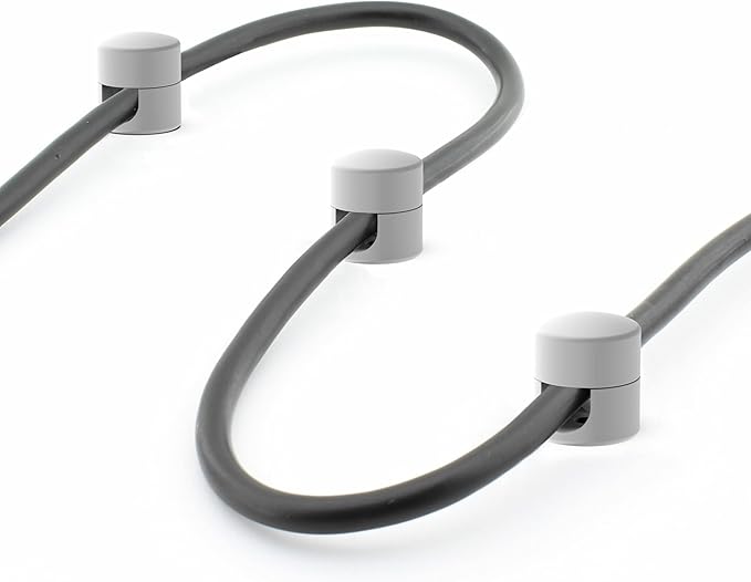 ICONIT Cable Anchors for Desk Organization White | Premium Aluminum Cord Organizers | Charger + Cable Management Clips for Home & Office | Stylish, Sturdy, & Functional | (3 Pack)