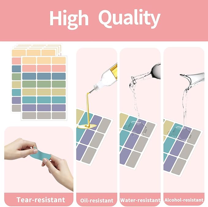 STARLIBOO Removable Freezer Labels, 1x2 Inch Color Coding Removable Label for Food Containers, 360 Freezer Stickers Tape to Write on/Waterproof (8 Colors Morandi)