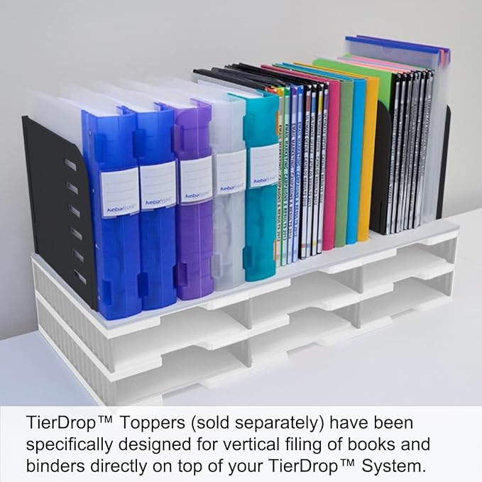 Ultimate Office TierDrop Jumbo 3-Compartment High-Wall (add-on Module) - Sorts Documents, Forms & Mail - Durable Construction Features Expandable, Modular, No-Tool Assembly Design (Gray w/Black)