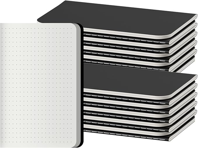 XYark Dot Grid Pocket Notebooks, 20 Pack Mini Notebook Bulk, 3.5x5.5 inch, A6 Size Thick 80GSM Dotted Paper, Black Cover Small Journal for Men, Women, Work, Journaling & Business Notes