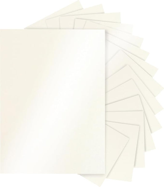 Silunkia 28 Sheets Cream Shimmer Cardstock 8.5 x 11 Off White Paper, 92lb Heavyweight Glossy Paper Card Stock for DIY Cards Making, Business Cards, Wedding Invitations, School Crafting, Menus