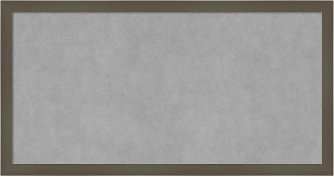 Amanti Art Grey Framed Magnetic Board 13x25 Small Vision Board for use with Magnets, 100% Metal Sheet to Display Items as Office Decor or for Home Organization in mudroom, Kitchen or Kids Room