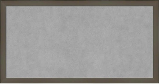 Amanti Art Grey Framed Magnetic Board 13x25 Small Vision Board for use with Magnets, 100% Metal Sheet to Display Items as Office Decor or for Home Organization in mudroom, Kitchen or Kids Room