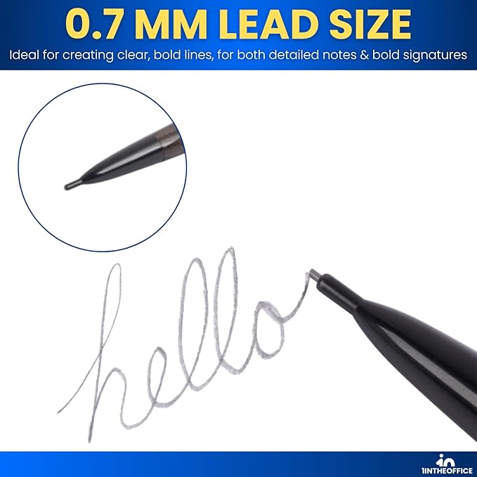 1InTheOffice Mechanical Pencils 0.7mm, #2.5, HB Lead, Black Lead, Smoke Barrel 24 Pack