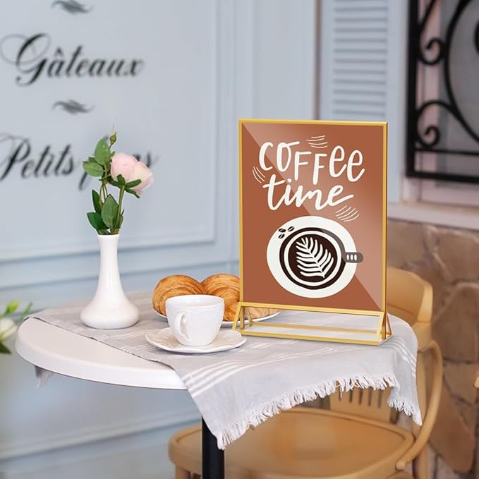 PPH-Sisy Acrylic Sign Holder 8.5x11 Clear Acrylic Frames Display Stand Double Sided Table Menu Holders for Wedding Table Numbers Restaurant Photos（8 pcs）