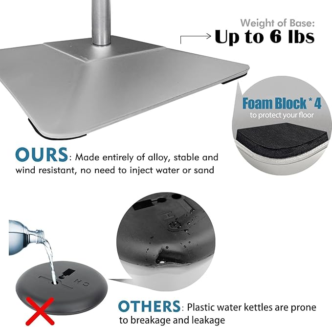 Golemas Adjustable Sign Stand for Display, with Upgraded Iron Base, Pedestal Floor Signage Stand Holder for Outdoor or Indoor Advertising (8.5 x 11, Silver)