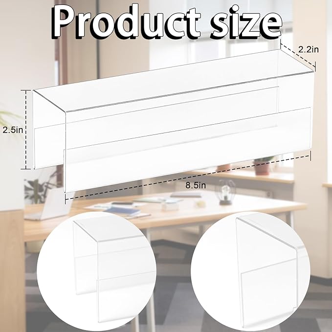 Cubicle Name Plate Holders Cubicle Name Plate Sign Holder Name Plate Bracket Double Sided Nameplates for Walls 2X8 PET Material Changeable Cubicle Name Plate Holder for School Office (8)